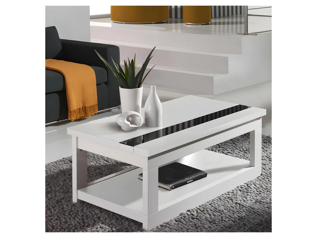 Table Basse Relevable Blanche - UPTI 1 Table Basse Relevable Blanche - UPTI
