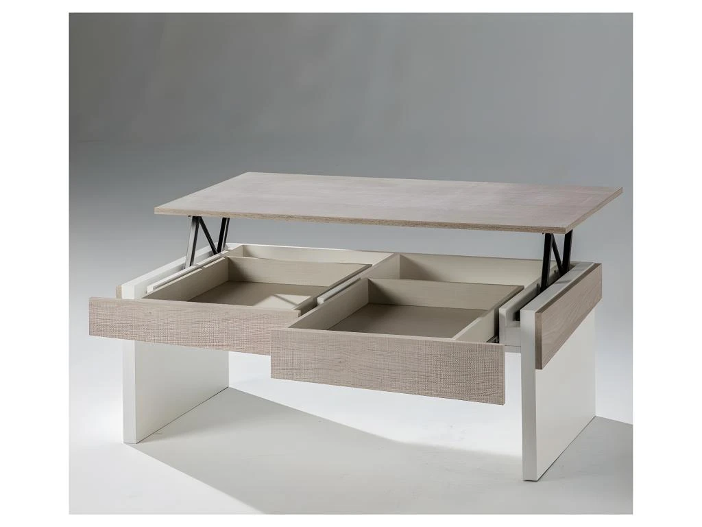 Table Basse Relevable Chêne Clair - BERLIOSE 2 Table Basse Relevable Chêne Clair - BERLIOSE – Image 2