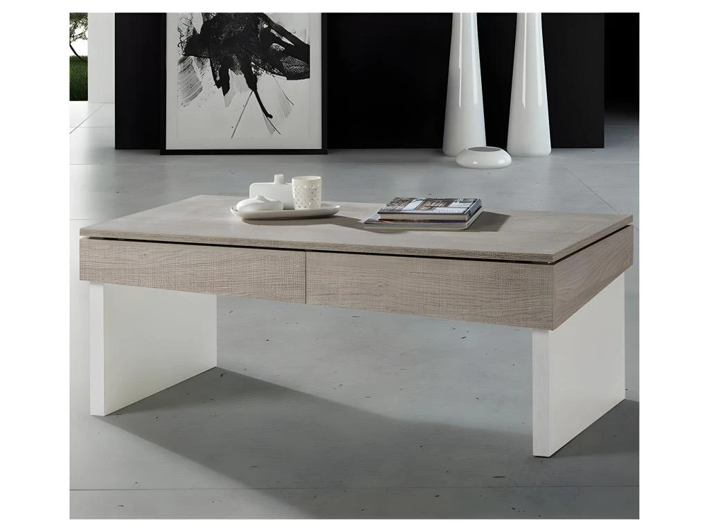 Table Basse Relevable Chêne Clair - BERLIOSE 3 Table Basse Relevable Chêne Clair - BERLIOSE – Image 3