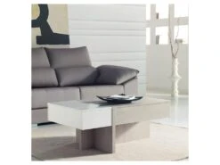 Table Basse Relevable Blanc/chĂȘne Clair - AJAR