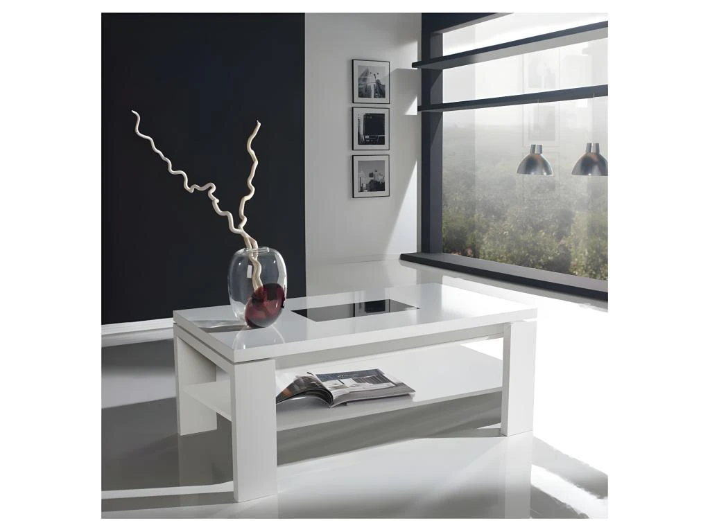 Table Basse Relevable Blanche - FENDA 1 Table Basse Relevable Blanche - FENDA