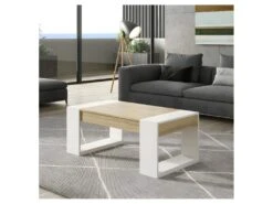 Table Basse Relevable ChĂȘne Blond/Bois Blanc - PLAMOR