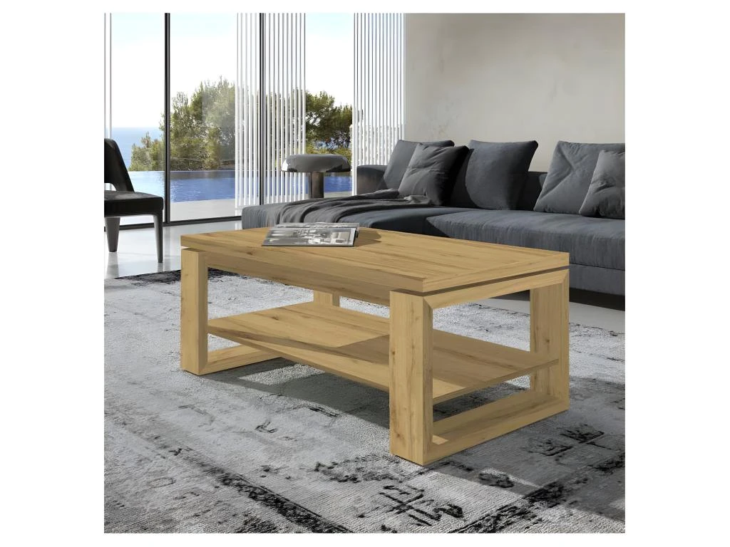 Table Basse Relevable Chêne Blond - REENA 1 Table Basse Relevable Chêne Blond - REENA