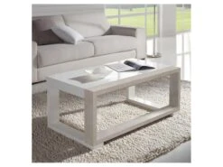 Table Basse Relevable Blanc/ChĂȘne Clair - UPTU