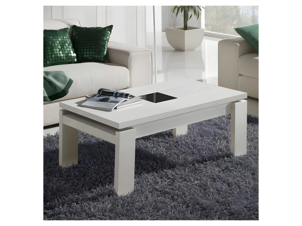 Table Basse Blanche Relevable - DILIA 1 Table Basse Blanche Relevable - DILIA