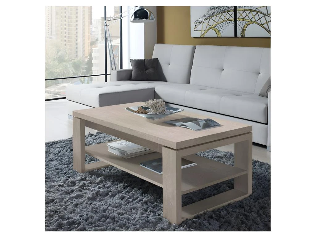 Table Basse Chêne Clair Relevable - REENA 1 Table Basse Chêne Clair Relevable - REENA
