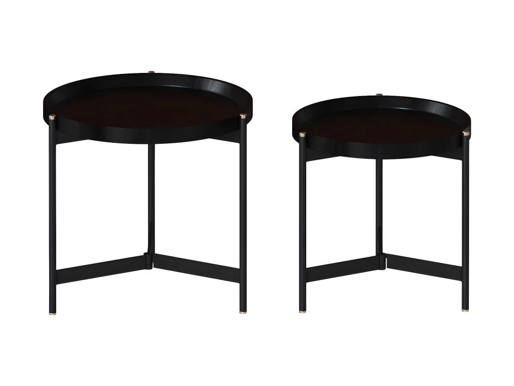 Tables D'appoints Rondes Noires Carter 1 Tables D'appoints Rondes Noires Carter