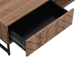 Table Basse Avec 2 Tiroirs Et 2 Niches - MDF - Naturel Et Noir - CARATANA 16 Table Basse Avec 2 Tiroirs Et 2 Niches - MDF - Naturel Et Noir - CARATANA -Deco.fr Soldes Boutique table basse 2885337