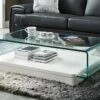Table Basse GLOSSIE - Verre Courbé & MDF Laqué Blanc -Deco.fr Soldes Boutique table basse 300817