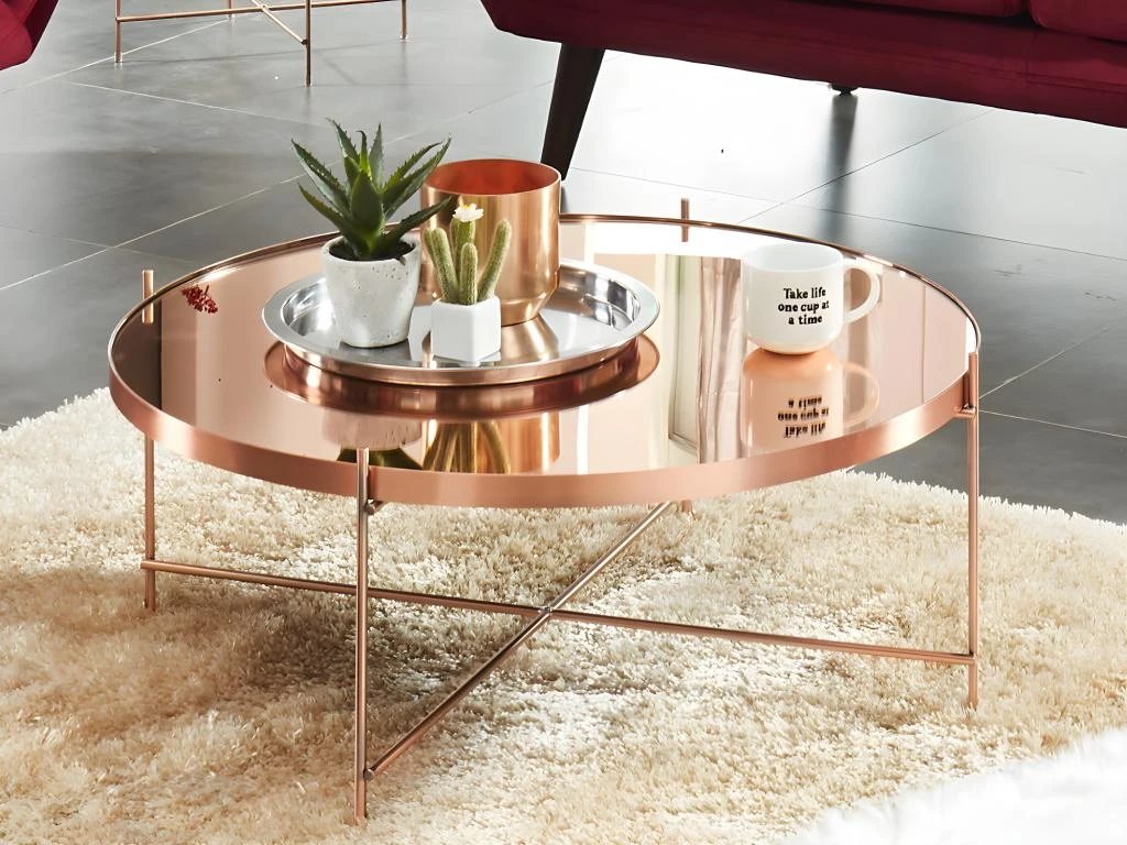 Table Basse MARCIA - Miroir & Métal - Cuivré 6 Table Basse MARCIA - Miroir & Métal - Cuivré – Image 6