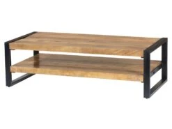 Table Basse HARLEM - Double Plateau - Bois De Manguier Et Métal -Deco.fr Soldes Boutique table basse 342591