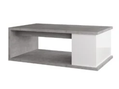 Table Basse ALDANA - Plateau Relevable - Bois & MDF - Béton Et Blanc -Deco.fr Soldes Boutique table basse 354003