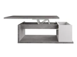 Table Basse ALDANA - Plateau Relevable - Bois & MDF - Béton Et Blanc -Deco.fr Soldes Boutique table basse 354005