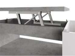 Table Basse ALDANA - Plateau Relevable - Bois & MDF - Béton Et Blanc -Deco.fr Soldes Boutique table basse 354007
