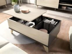 Table Basse Relevable KOLYMA - 1 Niche - Coloris : Chêne & Blanc 10 Table Basse Relevable KOLYMA - 1 Niche - Coloris : Chêne & Blanc -Deco.fr Soldes Boutique table basse 369701