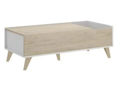 Table Basse Relevable KOLYMA - 1 Niche - Coloris : Chêne & Blanc 8 Table Basse Relevable KOLYMA - 1 Niche - Coloris : Chêne & Blanc -Deco.fr Soldes Boutique table basse 370101