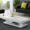 Table Basse ARAMIS Avec Rangements - MDF Laqué Blanc -Deco.fr Soldes Boutique table basse 379501