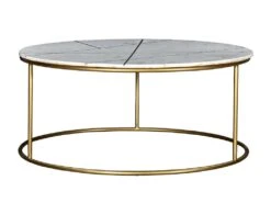 Table Basse ORNEA - Marbre Blanc Et Métal Doré -Deco.fr Soldes Boutique table basse 387437
