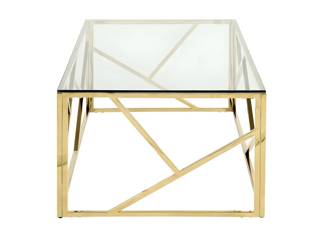 Table Basse ATHENA De Pascal MORABITO - Verre Trempé Et Acier - Doré 6 Table Basse ATHENA De Pascal MORABITO - Verre Trempé Et Acier - Doré – Image 6