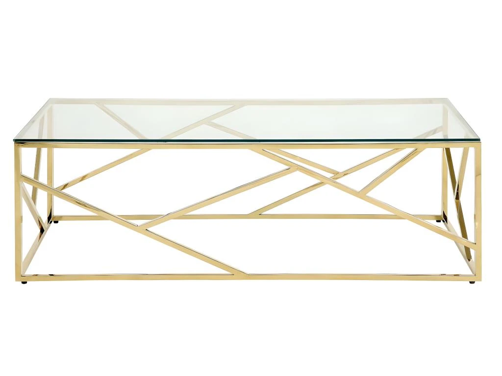 Table Basse ATHENA De Pascal MORABITO - Verre Trempé Et Acier - Doré 4 Table Basse ATHENA De Pascal MORABITO - Verre Trempé Et Acier - Doré – Image 4