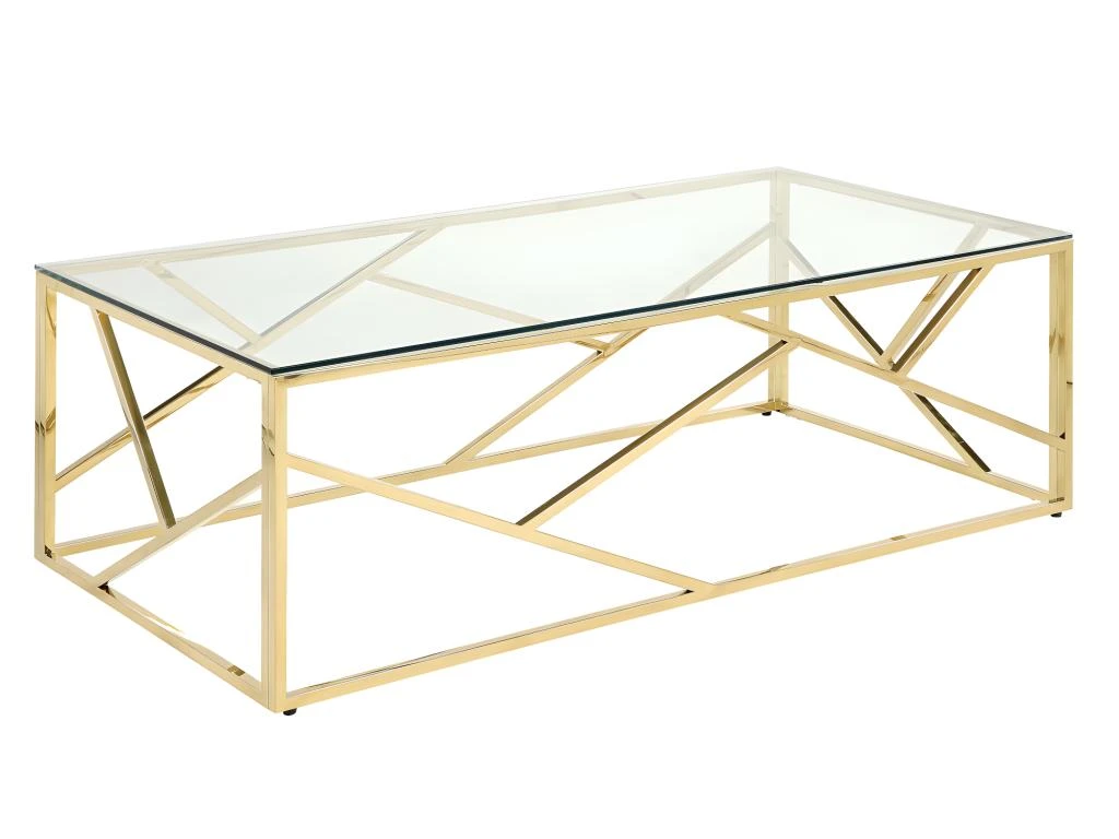 Table Basse ATHENA De Pascal MORABITO - Verre Trempé Et Acier - Doré 3 Table Basse ATHENA De Pascal MORABITO - Verre Trempé Et Acier - Doré – Image 3