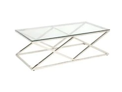 Table Basse CHARLOTTE De Pascal MORABITO - Verre Trempé Et Acier - Chromé -Deco.fr Soldes Boutique table basse 389567 1