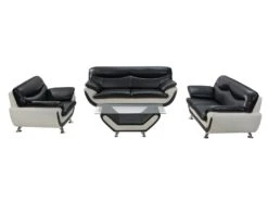 Table INDICE En Simili - Bicolore Noir Et Ivoire -Deco.fr Soldes Boutique table basse 390403