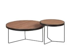 Tables Basses Gigognes MAMIA - MDF Et Acier - Noyer -Deco.fr Soldes Boutique table basse 399285