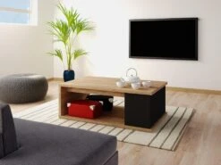 Table Basse ALDANA - Plateau Relevable - Bois Et MDF - Chêne Et Anthracite 13 Table Basse ALDANA - Plateau Relevable - Bois Et MDF - Chêne Et Anthracite -Deco.fr Soldes Boutique table basse 399817