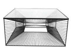 Table Basse CLARENCE - Verre Et Métal Filaire - Noir -Deco.fr Soldes Boutique table basse 403277