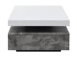 Table Basse Avec 2 Tiroirs En MDF - Béton Et Blanc - FELIX -Deco.fr Soldes Boutique table basse 414877