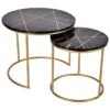Tables Basses Gigognes ORNEA - Marbre Et Métal - Noir Et Doré -Deco.fr Soldes Boutique table basse 420847