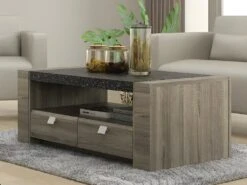 Table Basse METEORITE - 2 Tiroirs - MDF Plateau Effet Granite 14 Table Basse METEORITE - 2 Tiroirs - MDF Plateau Effet Granite -Deco.fr Soldes Boutique table basse 421413