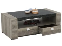 Table Basse METEORITE - 2 Tiroirs - MDF Plateau Effet Granite 12 Table Basse METEORITE - 2 Tiroirs - MDF Plateau Effet Granite -Deco.fr Soldes Boutique table basse 423469