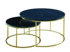 Tables Basses Gigognes ANGELA - Marbre Blanc Et Métal Doré De Pascal MORABITO -Deco.fr Soldes Boutique table basse 427917 1