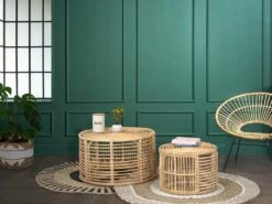 Lot De 2 Tables Basses LANDIS - Rotin - Coloris : Naturel