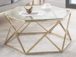 Table Basse En Verre Trempé Et Acier Inoxydable - Doré - KERIANE De Pascal MORABITO -Deco.fr Soldes Boutique table basse 578425