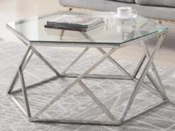 Table Basse En Verre Trempé Et Acier Inoxydable - Chrome - KERIANE De Pascal MORABITO -Deco.fr Soldes Boutique table basse 667645