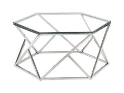 Table Basse En Verre Trempé Et Acier Inoxydable - Chrome - KERIANE De Pascal MORABITO -Deco.fr Soldes Boutique table basse 667651