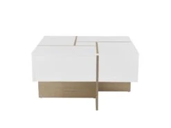 Table Basse Avec 4 Tiroirs En MDF - Naturel Et Blanc Laqué - CORLY 15 Table Basse Avec 4 Tiroirs En MDF - Naturel Et Blanc Laqué - CORLY -Deco.fr Soldes Boutique table basse 7168403