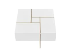 Table Basse Avec 4 Tiroirs En MDF - Naturel Et Blanc Laqué - CORLY 13 Table Basse Avec 4 Tiroirs En MDF - Naturel Et Blanc Laqué - CORLY -Deco.fr Soldes Boutique table basse 7168405