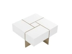 Table Basse Avec 4 Tiroirs En MDF - Naturel Et Blanc Laqué - CORLY 11 Table Basse Avec 4 Tiroirs En MDF - Naturel Et Blanc Laqué - CORLY -Deco.fr Soldes Boutique table basse 7168407