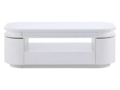 Table Basse 4 Portes Et 1 Tiroir Avec LEDs - MDF - Blanc Laqué - VANDANA -Deco.fr Soldes Boutique table basse 722037