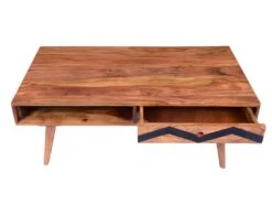 Table Basse Avec 1 Tiroir Et 1 Niche - Bois De Sheesham - Naturel Et Noir - PALONI 14 Table Basse Avec 1 Tiroir Et 1 Niche - Bois De Sheesham - Naturel Et Noir - PALONI -Deco.fr Soldes Boutique table basse 7258497