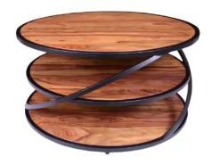 Table Basse Triple Plateau - Bois De Sheesham Et Métal - Naturel Et Noir - CATALENA 9 Table Basse Triple Plateau - Bois De Sheesham Et Métal - Naturel Et Noir - CATALENA -Deco.fr Soldes Boutique table basse 7271819