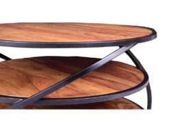 Table Basse Triple Plateau - Bois De Sheesham Et Métal - Naturel Et Noir - CATALENA 11 Table Basse Triple Plateau - Bois De Sheesham Et Métal - Naturel Et Noir - CATALENA -Deco.fr Soldes Boutique table basse 7271831