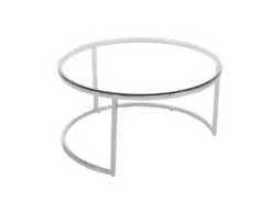 Tables Basses Gigognes En Verre Trempé Et Acier Inoxydable - Coloris : Argent - MAEVANE De Pascal MORABITO 14 Tables Basses Gigognes En Verre Trempé Et Acier Inoxydable - Coloris : Argent - MAEVANE De Pascal MORABITO -Deco.fr Soldes Boutique table basse 8550601