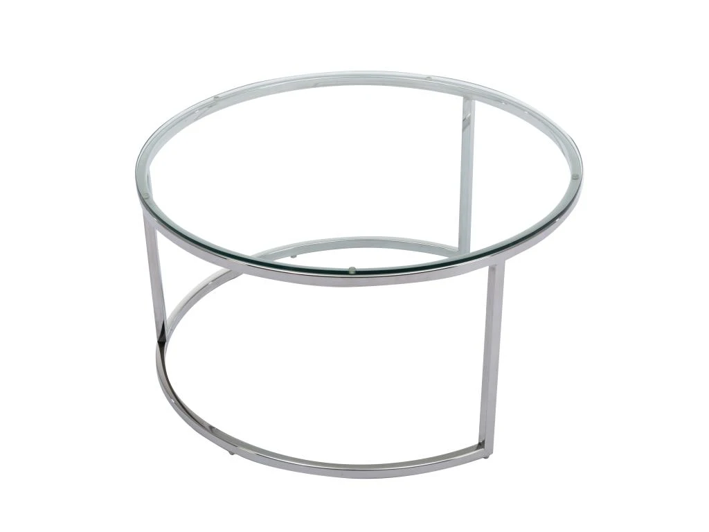 Tables Basses Gigognes En Verre Trempé Et Acier Inoxydable - Coloris : Argent - MAEVANE De Pascal MORABITO 4 Tables Basses Gigognes En Verre Trempé Et Acier Inoxydable - Coloris : Argent - MAEVANE De Pascal MORABITO – Image 4