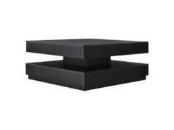 Table Basse Avec Plateau Tournant Panneau De Fibre De Bois 76 X 76 Cm Noir 03_0004129