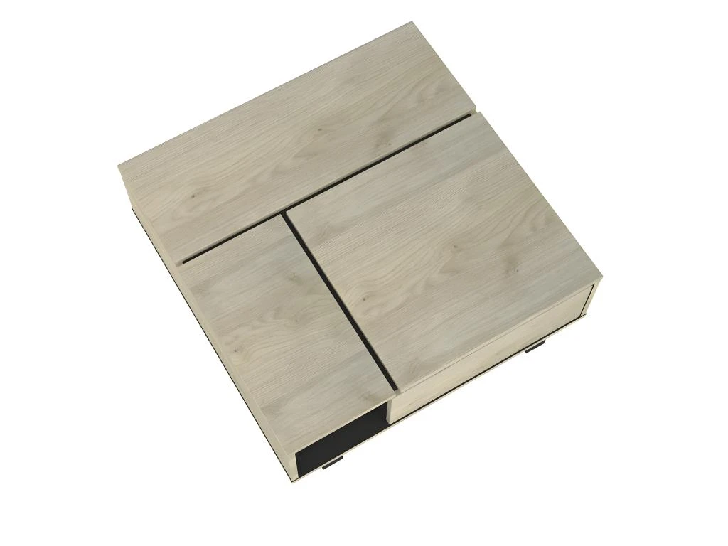 YUMA - Table Basse Relevable Carrée Industrielle Effet Chêne 4 YUMA - Table Basse Relevable Carrée Industrielle Effet Chêne – Image 4